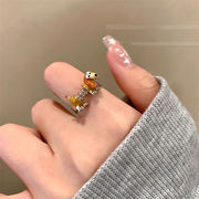売れ行き1位  子犬 動物の形の指輪 デザインセンス ファッション 個性 指輪 人差し指の指輪 装飾