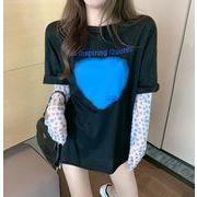 2022春秋新作 レディース 女  長袖 丸首 プリント Tシャツ トップス インナー M-XL