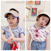 夏の子供服 女の子 半袖 Tシャツ コットン半袖 韓国の子供服 新作