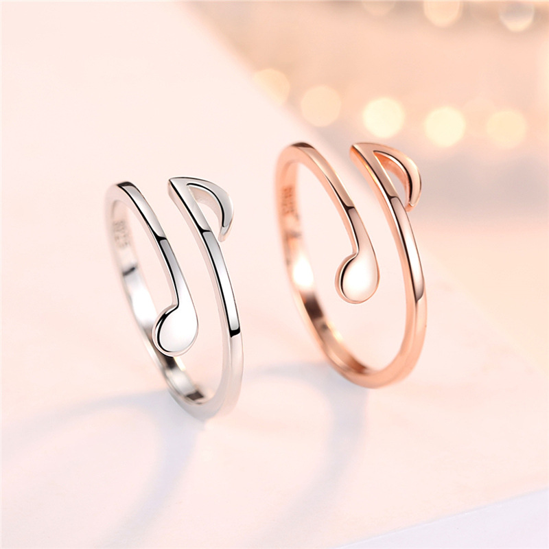 3色 ファッション 音符 指輪 女性のリング 調整可能 人気 音楽 アクセサリー