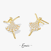 ダイヤモンド バレエ イヤリング 真珠のイヤリング 韓国ファッション アクセサリー