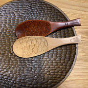 木製魚ライススプーン日本の創造的な家庭用木製スプーンキッチンツール木製ライススプーン