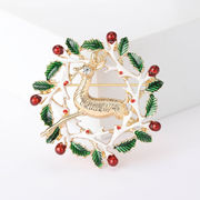 クリスマス ヘラジカのブローチ 花輪のブローチ コサージュ 秋冬新作 クリスマス アクセサリー