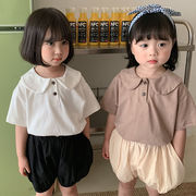 【2022春新作】韓国風子供服 ベビー服 　全2色　デザイン感　おしゃれ　短袖　トップス　Tシャツ