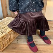 ★Girls★　子供スカート　90~140cm　キッズAラインロングスカート　韓国キッズファッション
