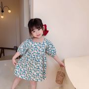 ガールズドレス かわいいドレス スクエアネックドレス 韓国子供服