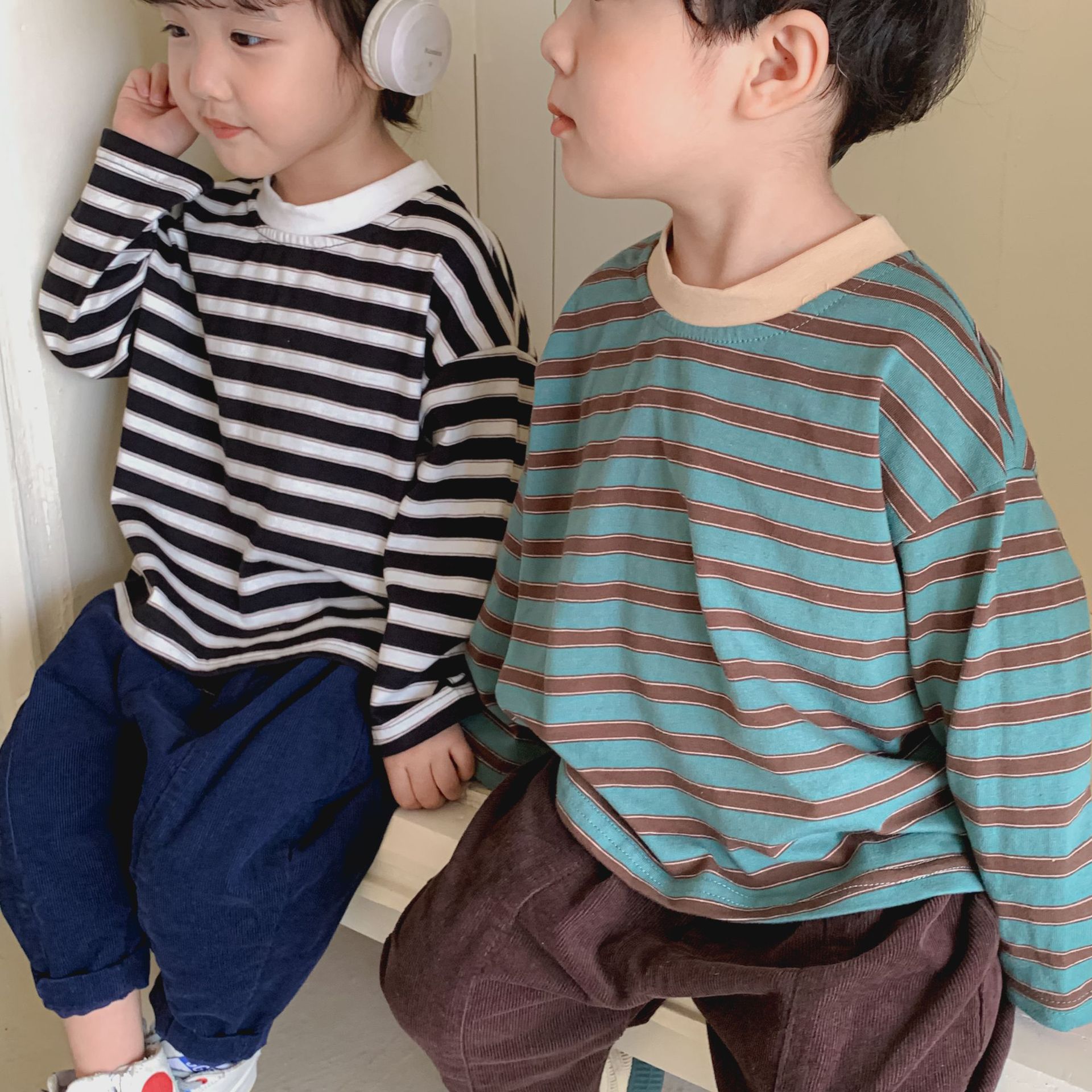 【秋新作】韓国風子供服 ベビー服 男女兼用 カジュアル 長袖 トップス Tシャツ