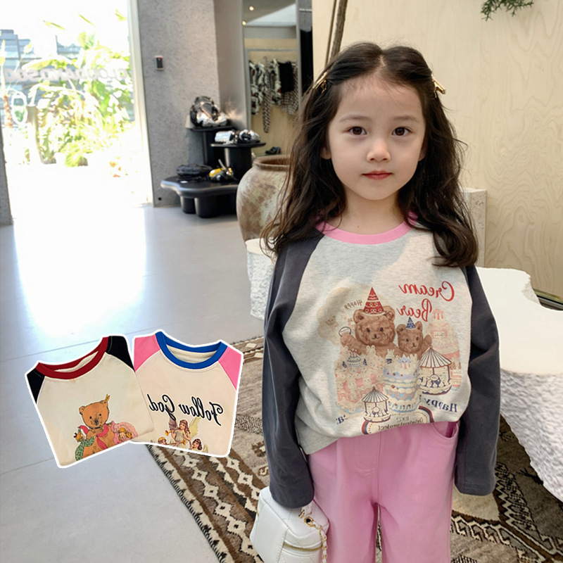 【秋新作】韓国風子供服 ベビー服 女の子 カジュアル 長袖 トップス Tシャツ