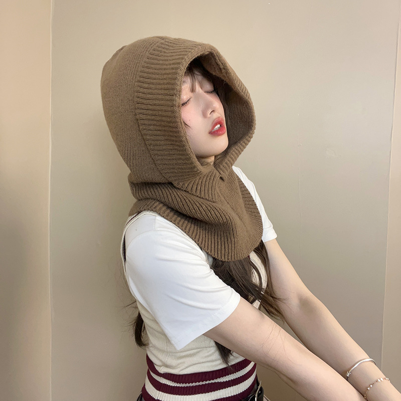 ☆全5色☆ バラクラバ フード風ニット帽 ネックウオーマー 韓国 ☆全5色☆ バラクラバ フード風ニット帽 ネックウオーマー 韓国