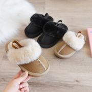 2023秋冬新作  韓国風子供靴  キッズ靴  スリッパ  シューズ  毛引き  毛靴  綿靴  外着  2色