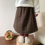 ★Girls★　子供スカート　80~130cm　ドット柄キルティングスカート　韓国キッズファッション