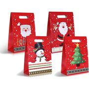 クリスマス ギフトバッグ 開閉部 テープ付き 紙袋 プレゼント ラッピング 手提げ袋(大サイズ4種セット)