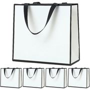 ギフトバッグ ラッピング袋 紙袋 手提げ袋 プレゼント シンプル 5枚 小さめ 白 横型( 白 横型)