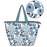 Shopping basket Bag(簡易保冷機能付き)水色お花 DJH-024