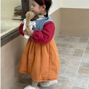 冬新作　韓国風子供服   ワンピース  プリンセス  長袖  裹起毛  女の子  ファッション