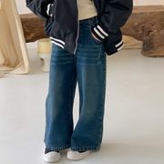 ★Girls★　子供パンツ　100~160cm　キッズデニムワイドパンツ　　韓国キッズファッション