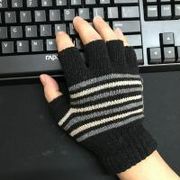 【秋冬新作】★ふわふわ★防寒★ストライプのニット手袋★学生、男性用の手袋