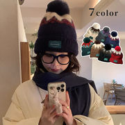 ニット帽子　ニットキャップ　レディース　韓国ファッション　デザイン　秋冬　7colors
