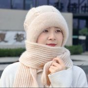 韓国風 2023年　新作  帽子 マフラー セット ニット レディース  トレンド かわいい 人気