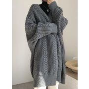 レデイーズ韓国風　トップス　ニット　カーディガンコート セーターコート　4色