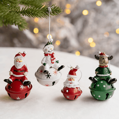 Christmas限定 おもちゃ クリスマス用品 掛け飾 サンタ 鉄 鈴 サンタクロース 鹿雪だるま クリスマス飾り