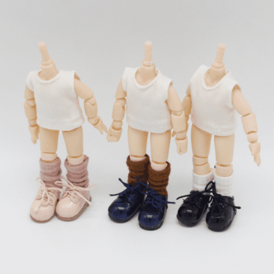 新品 ドール用衣装 人形doll 着せ替え ob11/BJD/molly/DOD 革靴 シューズ 7色 2.5*1.2cm