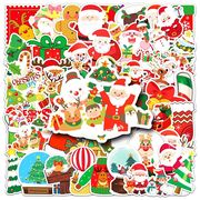 50枚/セット 新作 かわいい クリスマスのステッカー  装飾品 防水 手帳用シール diy サンタクロースラベル