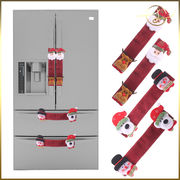 4個セット クリスマスドアハンドルカバー 冷蔵庫 レンジ トナカイ 小物 装飾 雰囲気 デコレーション