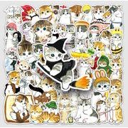 50枚/セット かわいい 猫のステッカー 猫カフェの装飾  diy装飾品 防水 猫柄手帳用シール 猫雑貨