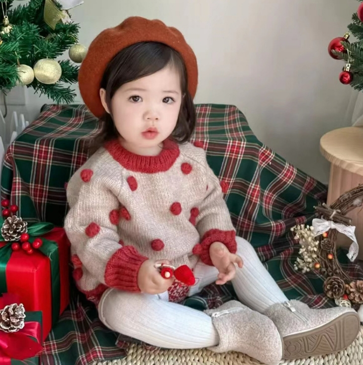 クリスマス新作   韓国風子供服   ベビー服   セーター  ニット  トップス  ショートパンツ 単独販売