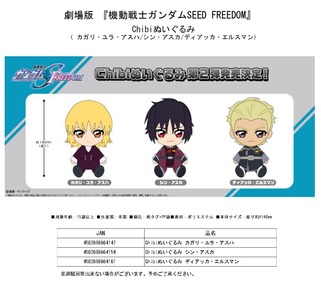 劇場版 機動戦士ガンダムSEED FREEDOM Chibiぬいぐるみ ラクス