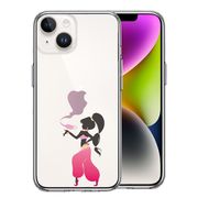 iPhone14 側面ソフト 背面ハード ハイブリッド クリア ケース アラジン ピンク