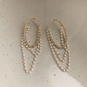 2023年の新商品更新 激安セール 真珠の耳飾り レトロ フリンジ 気品 ドリルを入れる ピアス 耳飾り