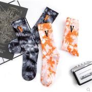 レディース かわいい ハイソックス 靴下 絞り染め