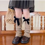 秋冬新作 韓国風子供服   ニット   子供靴下  ソックス  靴下  リボン  ニーソックス     4色 2種サイズ