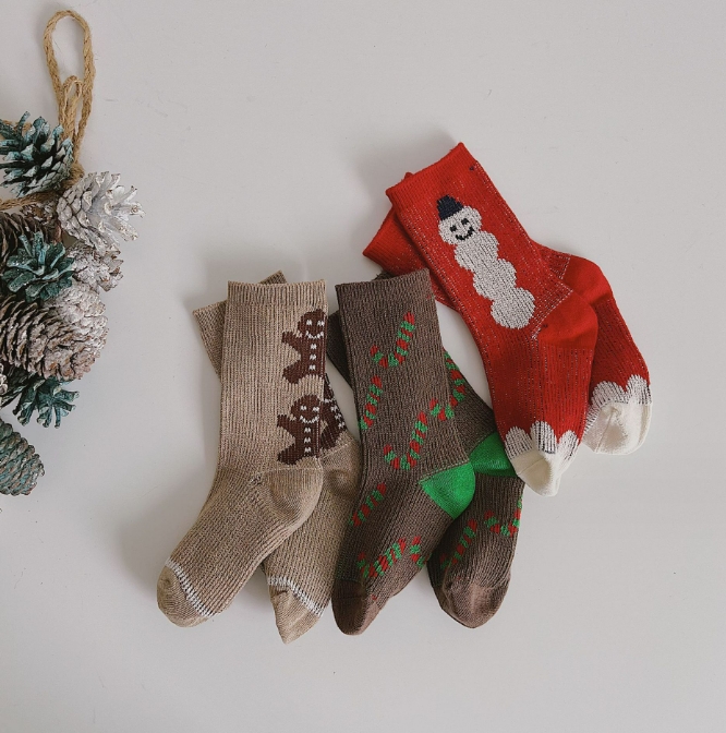 春秋新作  韓国風    クリスマス  子供用  靴下      ソックス   子供靴下    ベビー靴下  3色