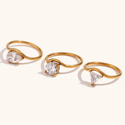 全3色 欧米 新作 ファッション ステンレス鋼メッキ 18K  女性 細いリング 可愛い 人気のジルコニア 指輪