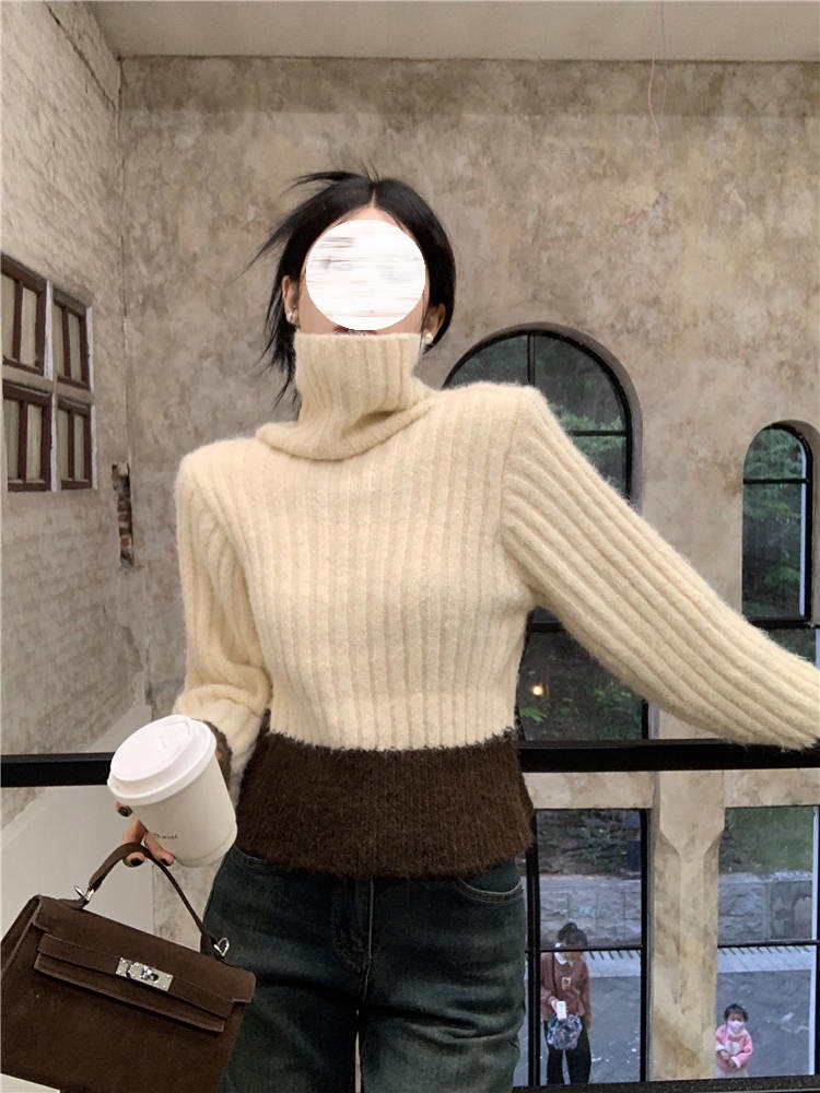2023年秋冬新作  韓国系 カジュアル系 ニット セーター  設計感 気質　カットソー