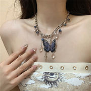 人気沸騰 ネックレス 洗練された ペンダント アクセサリー チェーン 蝶のネックレス フリンジ カギ鎖