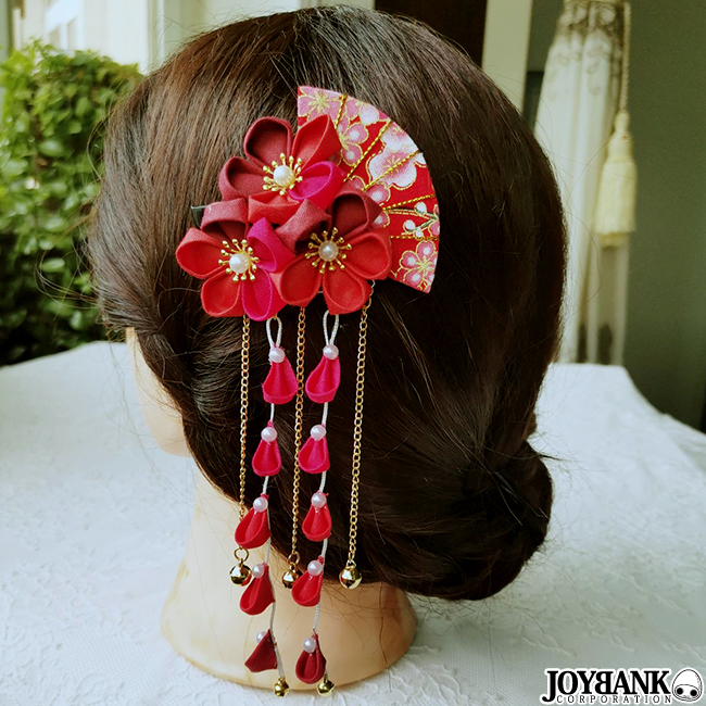つまみ細工 髪飾り ヘアクリップ 滑り止め うさぎさん（つまみ