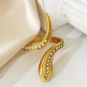 欧米 超人気の蛇型リングステンレス鋼 ジルコン象嵌 指輪 女性の指輪 可愛い蛇のアクセサリー ヘビの雑貨