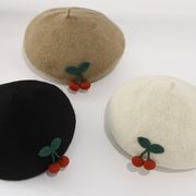 韓国ファッション  2024新品  帽子  子供用  カジュアル  ベレー帽  キッズ    無地   男女兼用 3色