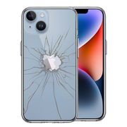iPhone14 側面ソフト 背面ハード ハイブリッド クリア ケース トリックケース 割れたガラス