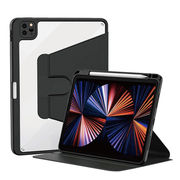 iPad Pro 12.9（第6・5世代）対応 手帳型レザーフラップケース（360度）　ブラック