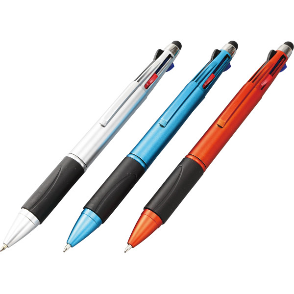 タッチペン付き４色ボールペン３色アソート（シルバー・ブルー・オレンジＳＣ１６０６Ａ