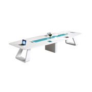 会議テーブル　応接テーブル　仕事机　ワークスペース　エコ素材　ロの字脚　焼付塗装　配線孔付き