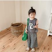 2024 韓国風子供服  ベビー服  パンダ  トップス  Tシャツ  袖なし  ベスト  チョッキ 2色