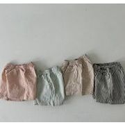 2024 ins  韓国風子供服 赤ちゃん    ベビー服 ストライプ  ショートパンツ 子供ズボン  4色