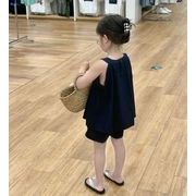 INS 夏新作  韓国風子供服  女の子   ベビー服  トップス+ショートパンツ  2点セット