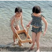 2024 韓国風子供服  ベビー服    キッズ水着 水泳 花柄 ハワイ  砂浜  温泉  2色